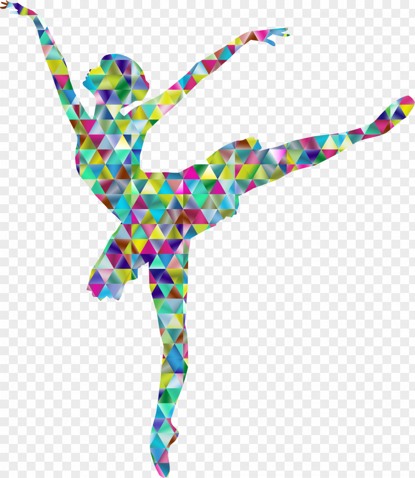 Crystalline Ballet Dancer Dance Studio Mural PNG