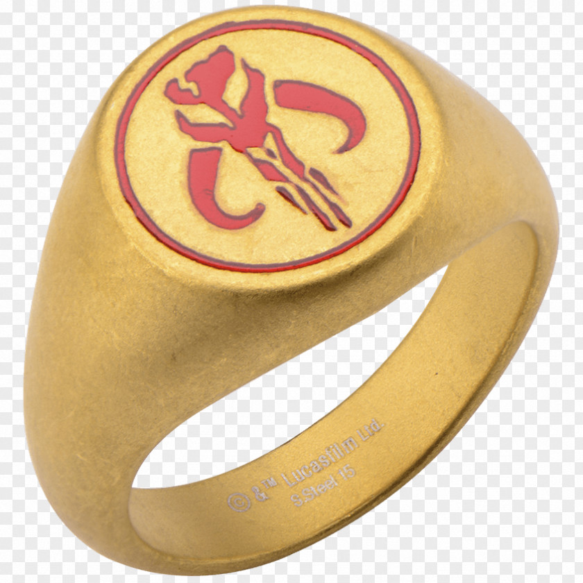 Ring Mandalorian Star Wars Symbol Gold PNG