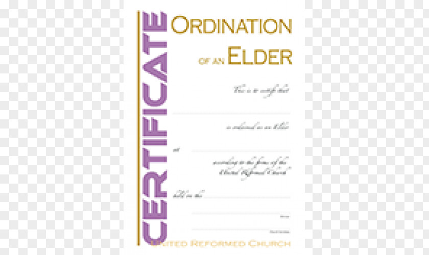 White Certificate Certification Elder Ordination Presbyterianism OEKO-TEX PNG