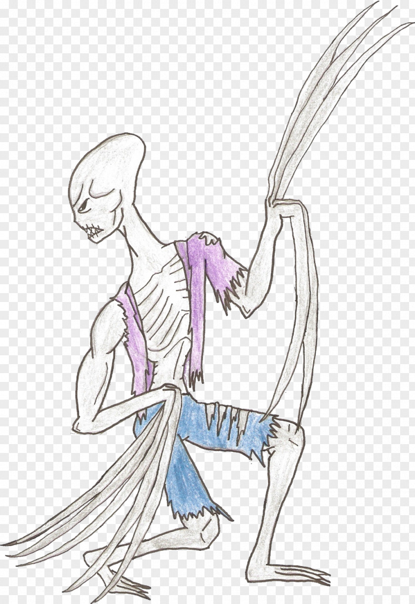 Torn Cloth Homo Sapiens Line Art Sketch PNG