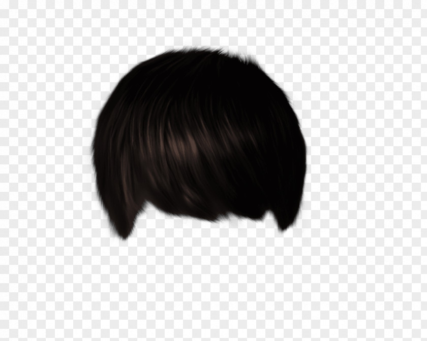 Hair Style For Editing Black Coloring Wig M PNG