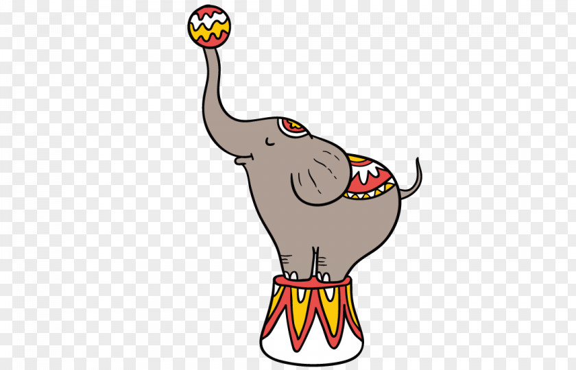 Hand-painted Circus Elephant PNG
