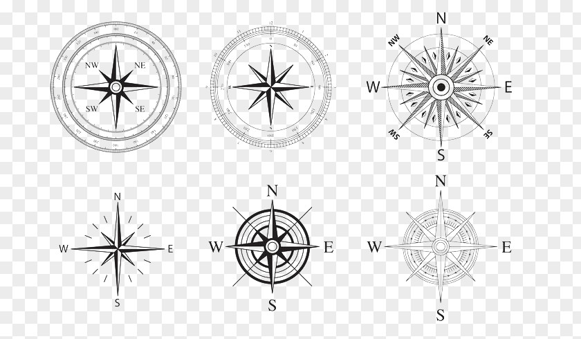 Compass North Rose Euclidean Vector PNG