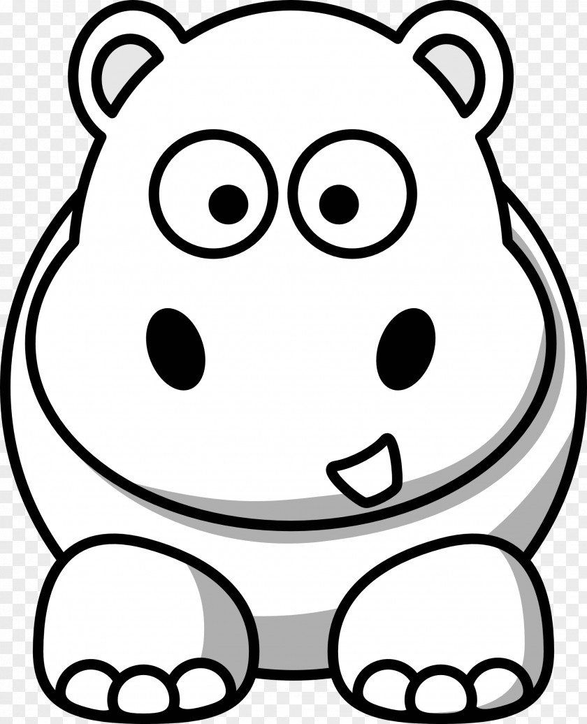 Cute Hippo Cliparts Animal Cuteness Black And White Clip Art PNG
