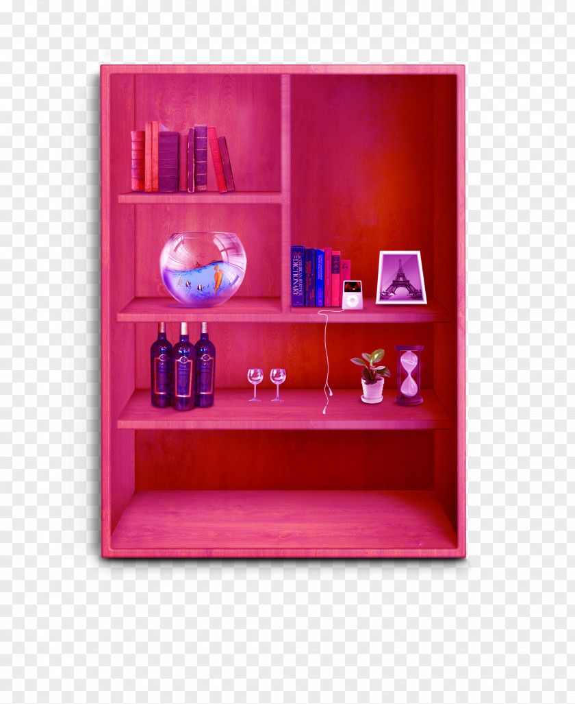 Red Cupboard Interior Elements Design Services Bookcase Shelf Study PNG