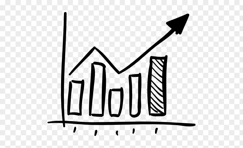 Ascending Line Bar Chart Statistics PNG