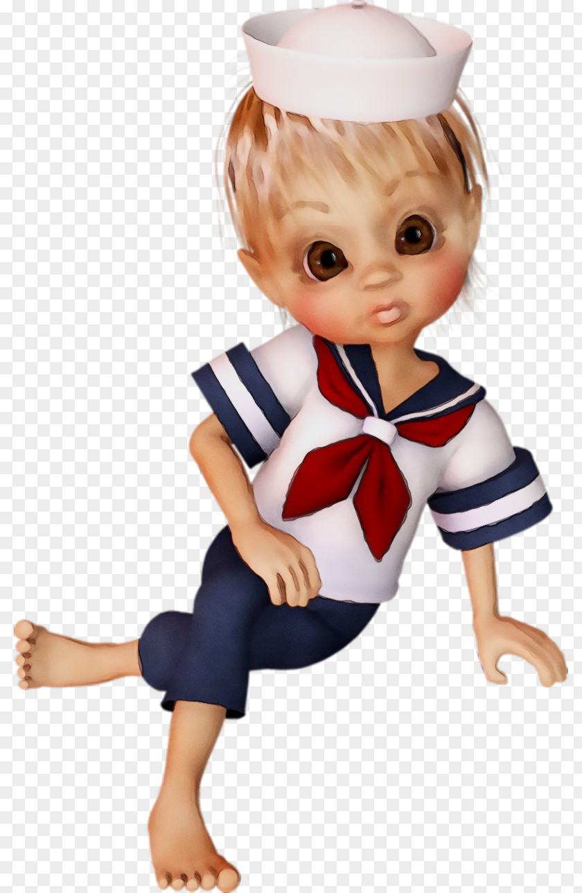 Figurine Sailor Doll Toy Cartoon Child Uniform PNG