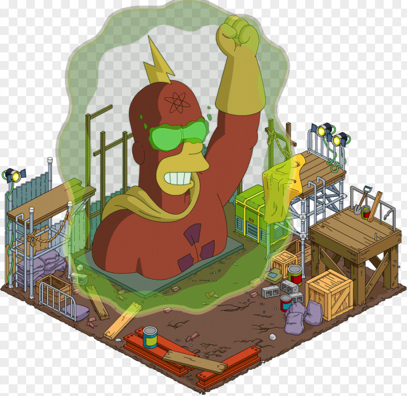 Construction Site The Simpsons: Tapped Out Radioactive Man Superhero Statue YouTube PNG