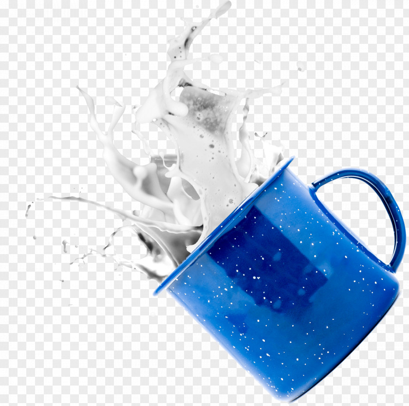 Splash Milk Cobalt Blue Water Glass PNG