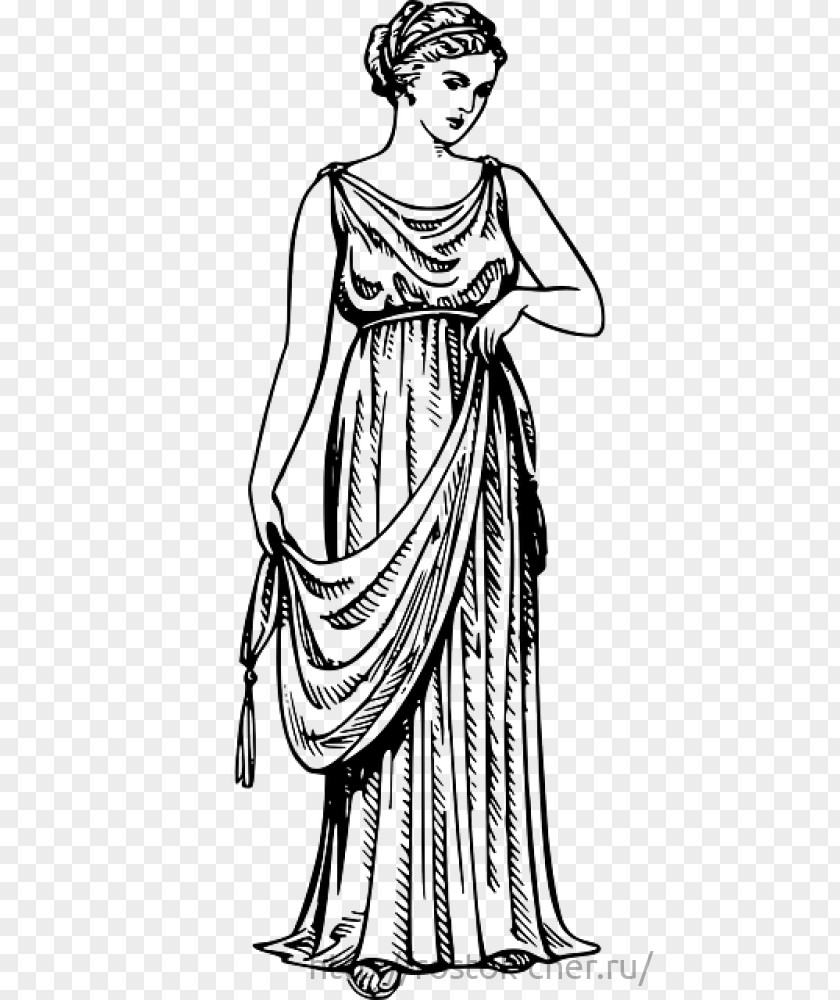 Woman Ancient Greece Chiton Peplos Greek Dress Archaic PNG