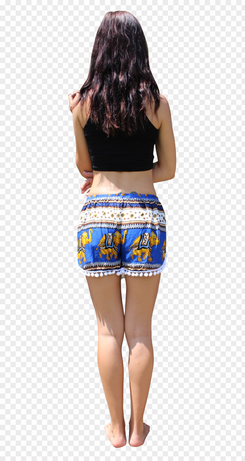 Bohemian Waist Miniskirt Cobalt Blue Shorts PNG