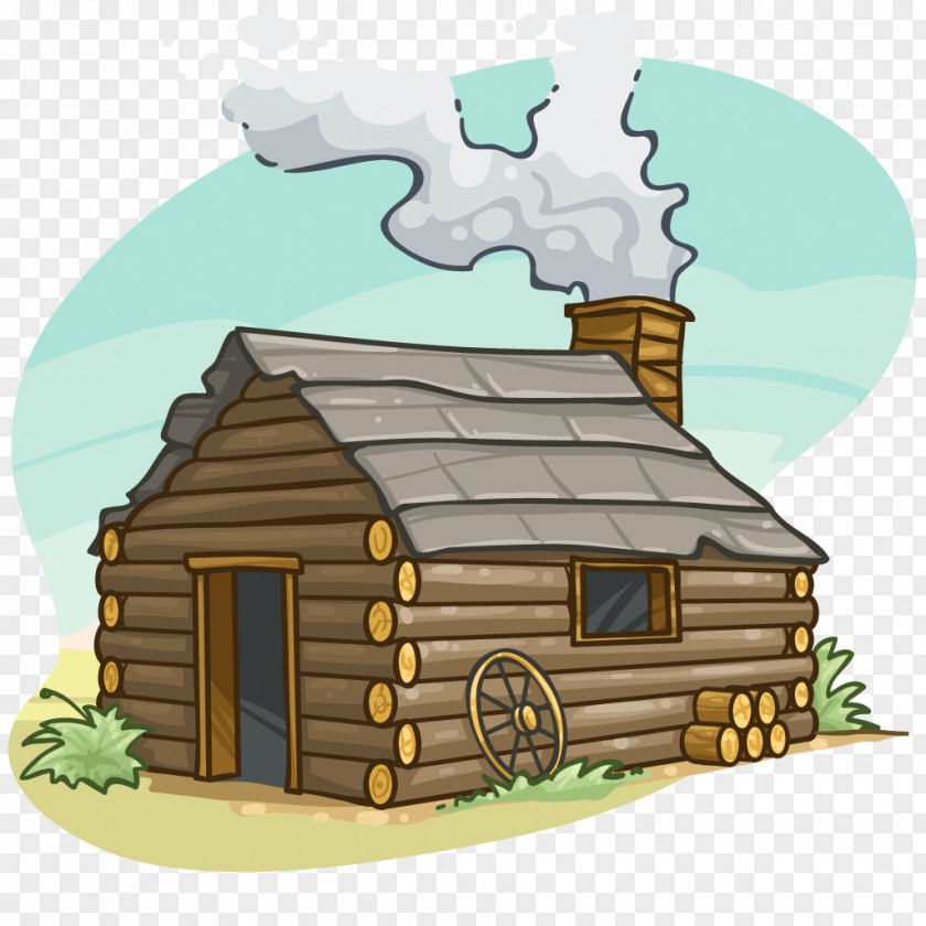 Cabin Log Cottage Cartoon Clip Art PNG