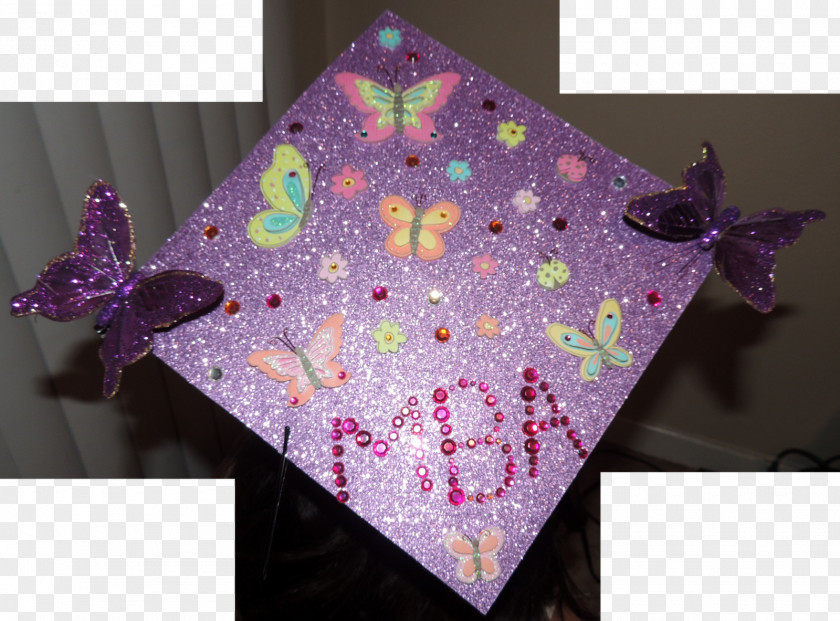 Graduation Gown Textile Violet Lilac Purple Patchwork PNG