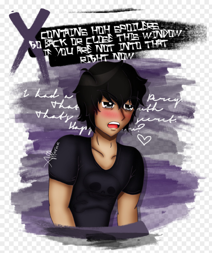 Purple Black Hair Poster Cartoon Character PNG