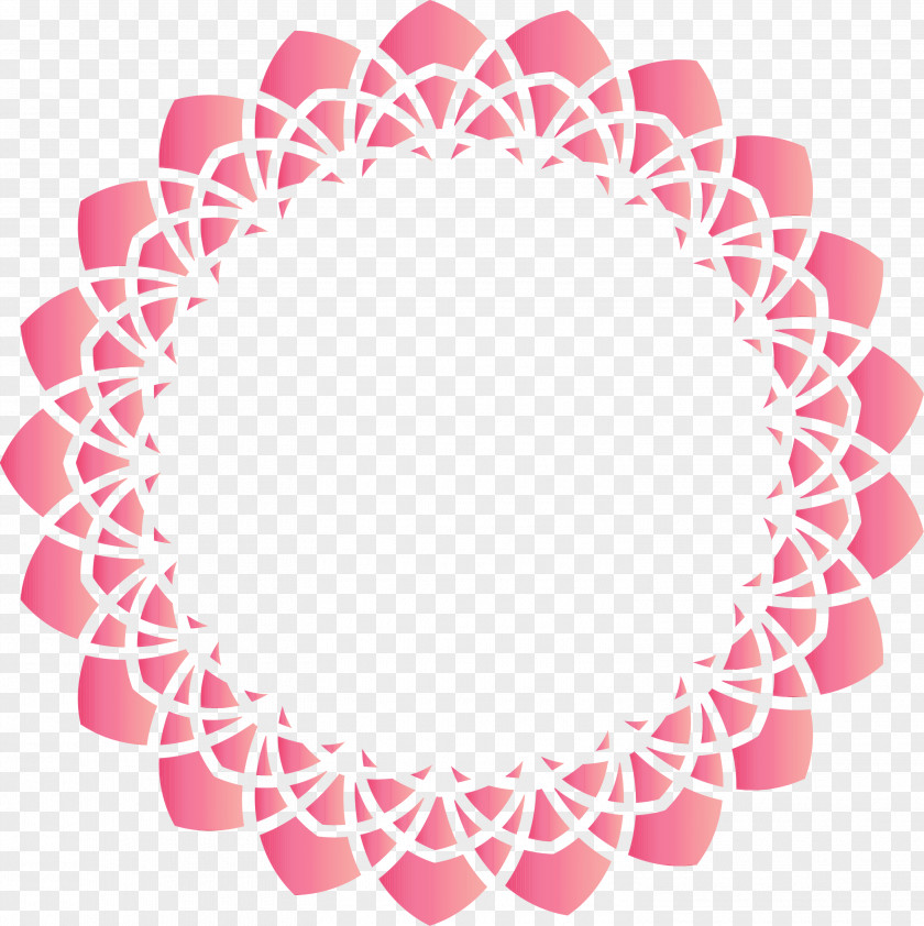 Pink Doily Circle Textile Linens PNG