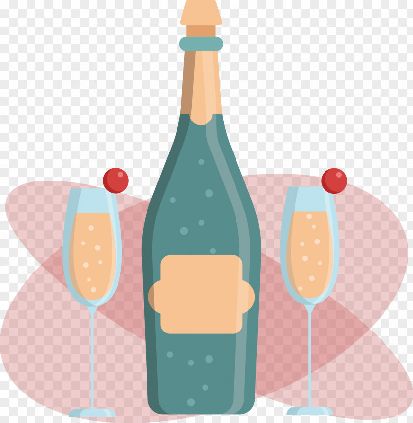 Cartoon Birthday Gift Vector Champagne Drawing PNG