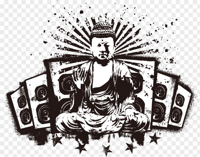 Disc Jockey Yoga Music Producer PNG jockey Producer, Lord Buddha printing, Hindu God illustration clipart PNG