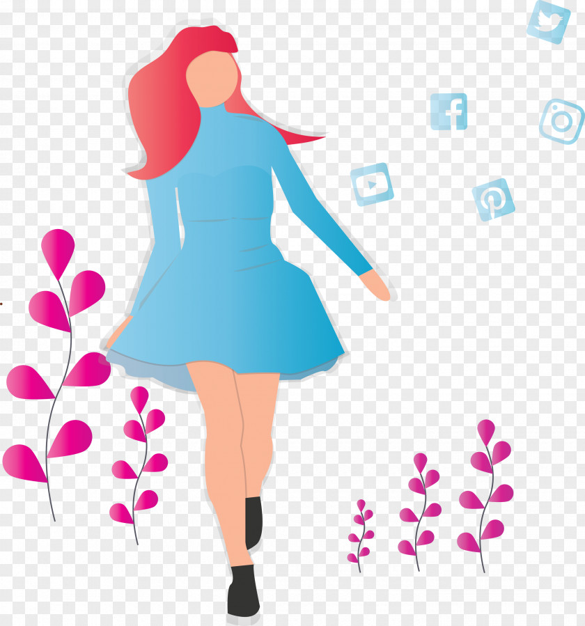 Girl Social Media PNG