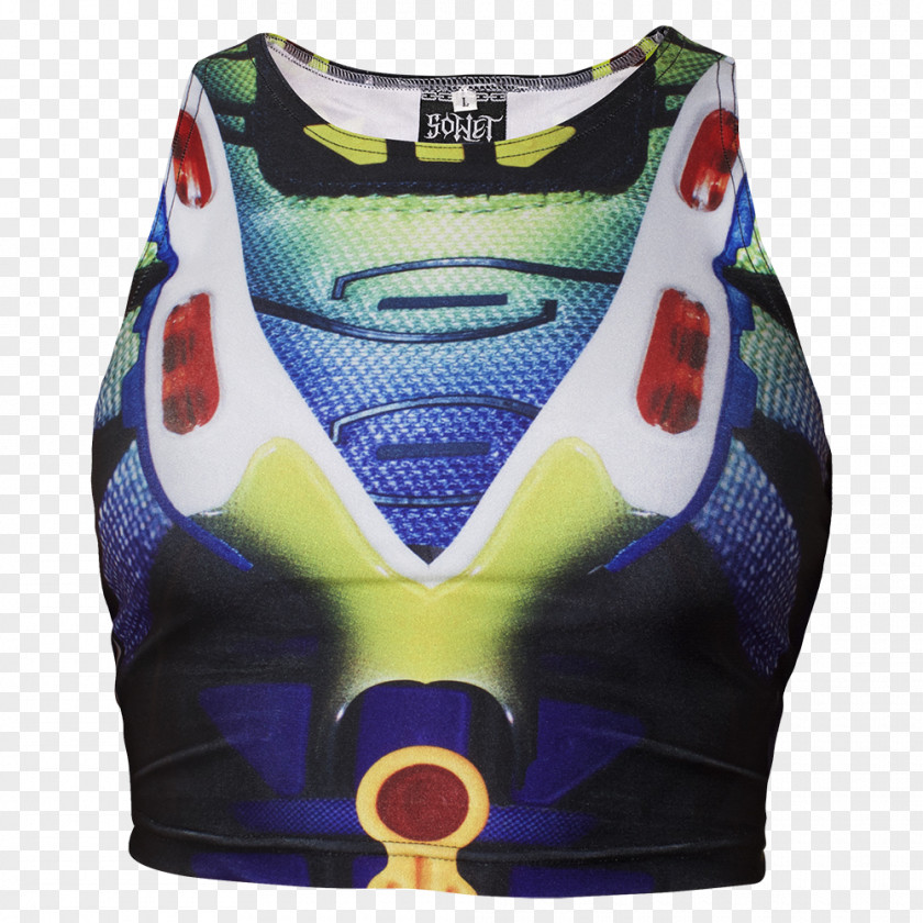 T-shirt Blue Yellow White Gilets PNG