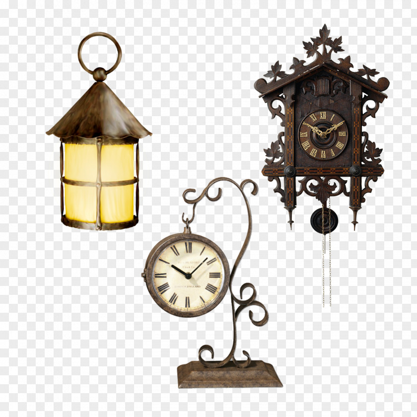 On The Beach Period Pendulum And Light Do Not Cut Material Cuckoo Clock Antique PNG