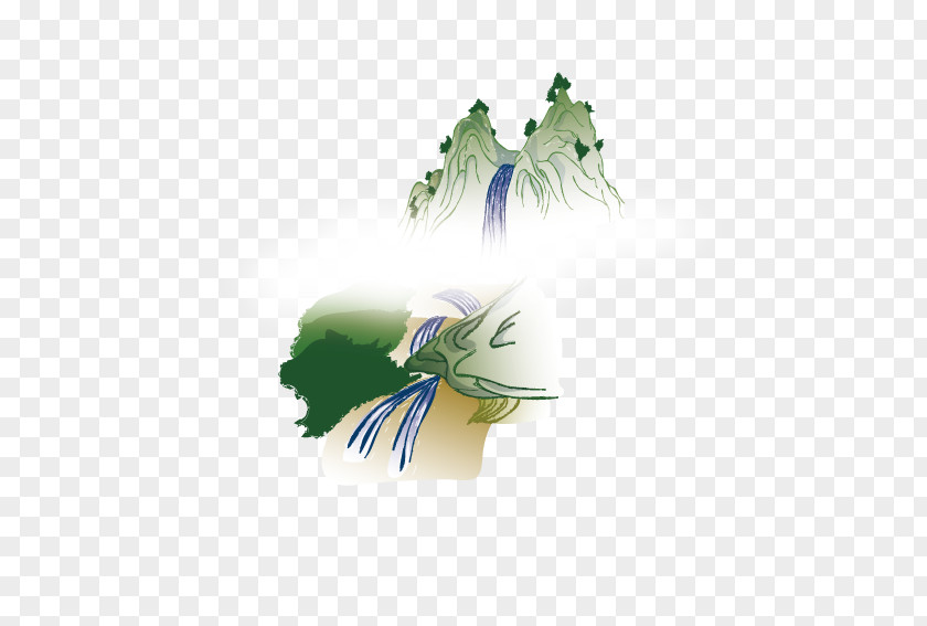 Mountain Stream Illustration PNG
