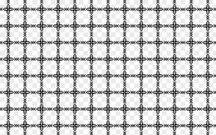 Seamless Black And White Monochrome Symmetry Pattern PNG