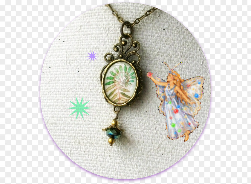 Watercolor Fern Locket Fairy PNG