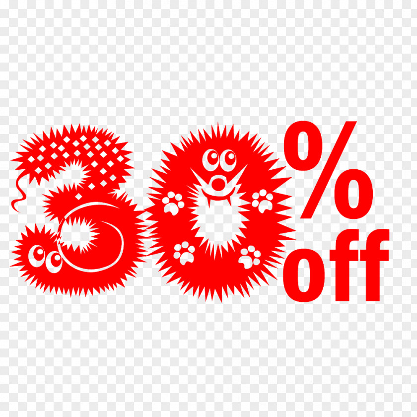 Cute Hairy Halloween 30% Off Discount Tag. PNG