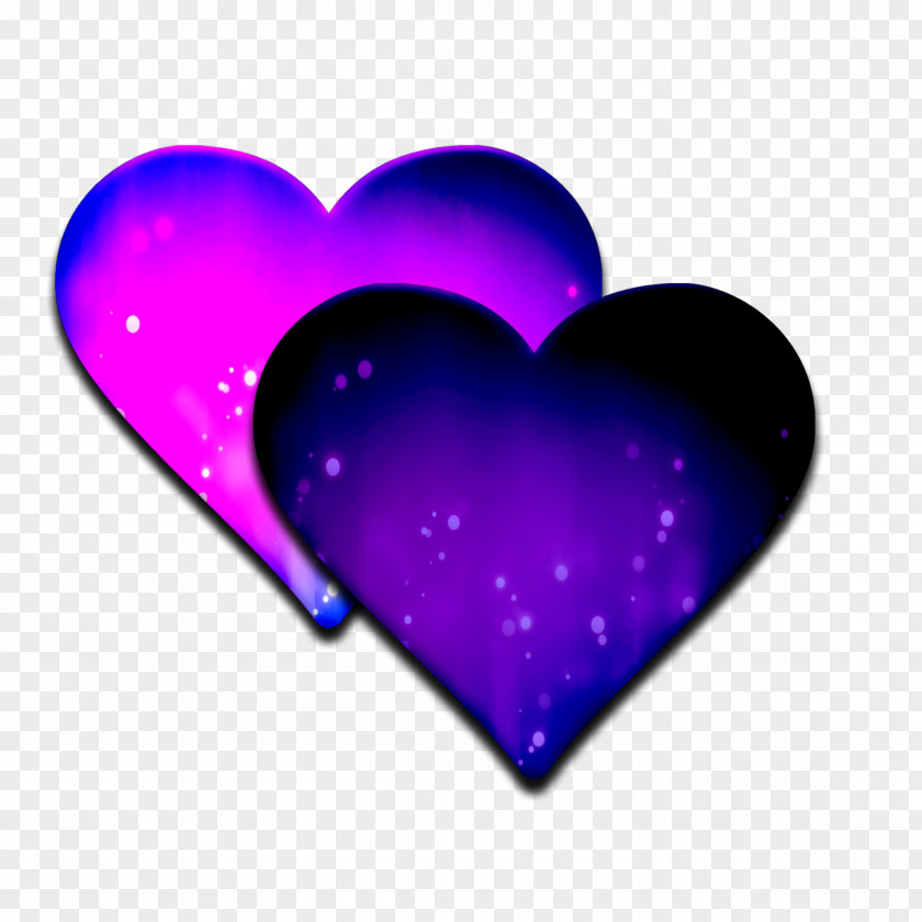 Electric Blue Magenta Heart Emoji Background PNG