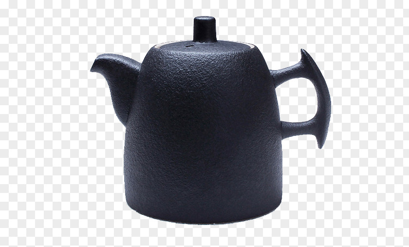 Large Black Tea Teapot Ceramic Teaware PNG