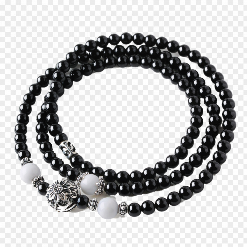 Tokai Family Black Onyx Bracelet Multi-turn Pearl Agate PNG