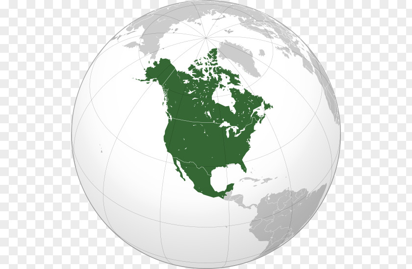 Canada United States Earth Orthographic Projection Map PNG