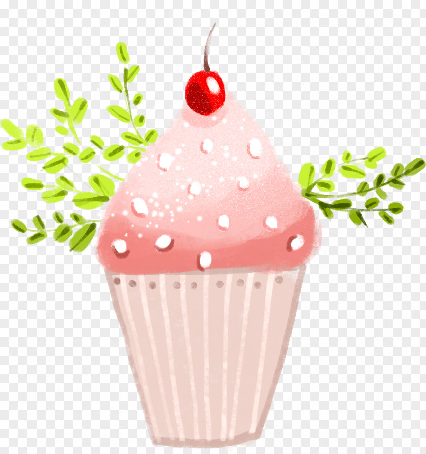 Pink Cake Fruitcake Cupcake Strawberry Cream PNG