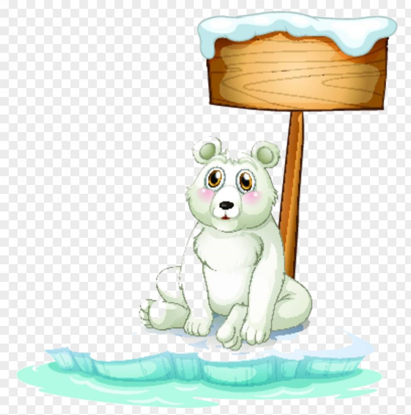 Cartoon Polar Bear Material Illustration PNG