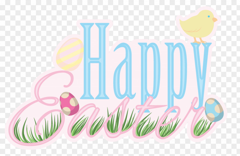Happy Easter Typography Silhouette Printing Logo Font PNG