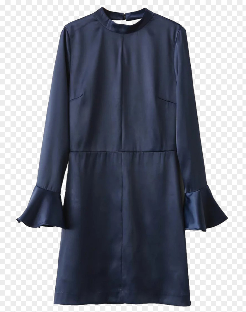 Hollowed Out Railing Style Neckline Sleeve Dress Overcoat Halterneck PNG