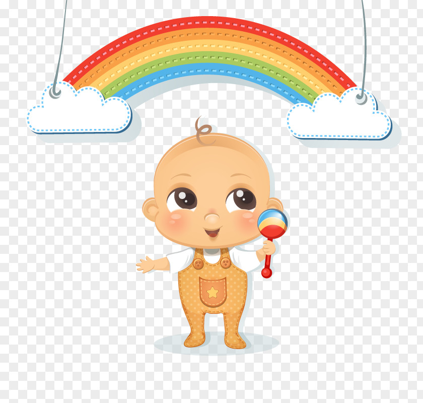 Vector Rainbow Baby Illustration PNG