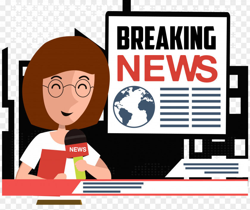 News Anchor Cartoon Journalist Illustration PNG