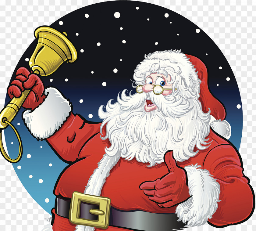 Santa Bells Claus Christmas Illustration PNG