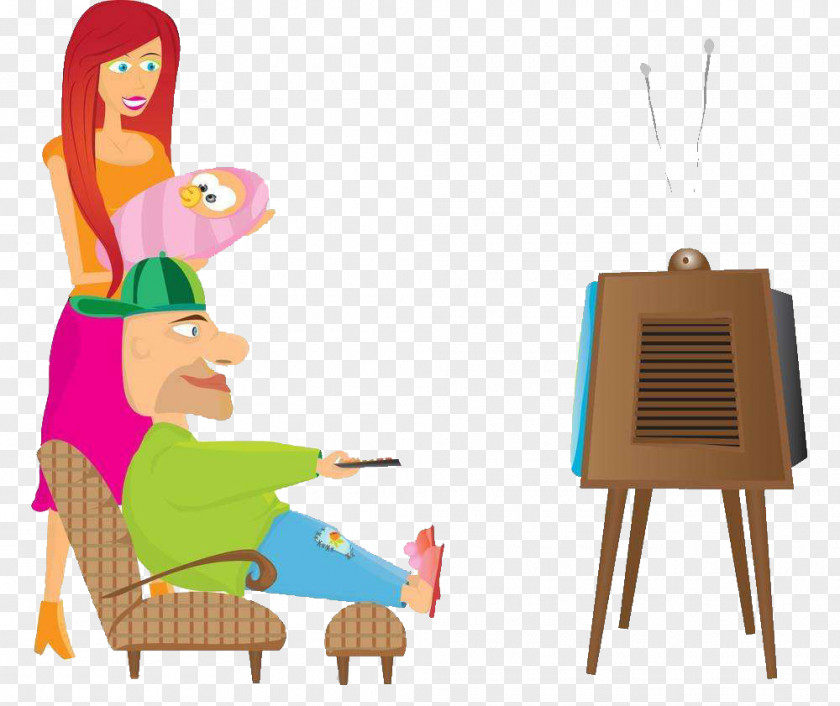 Family Members Watch TV Together Television Royalty-free Photography Clip Art PNG