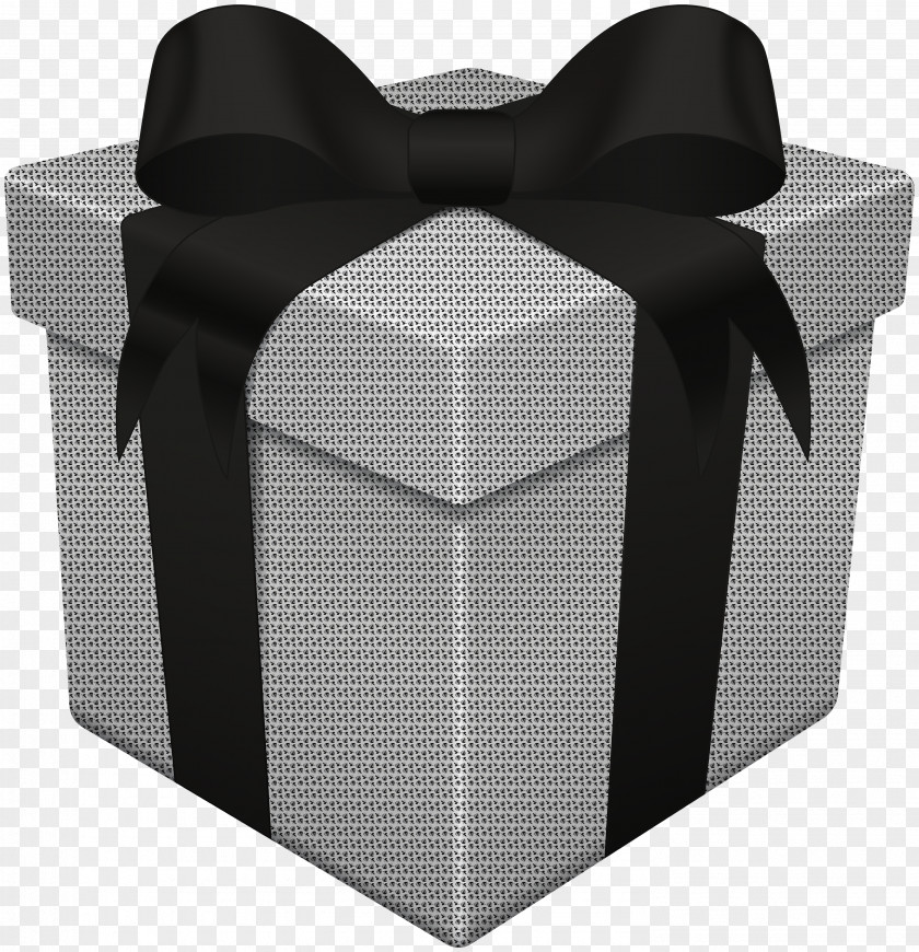 Gift Box White Black Transparent Clip Art PNG
