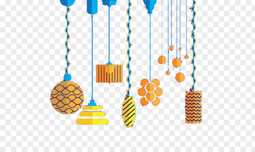 Rope Hanging Lamp Ornaments Yellow PNG