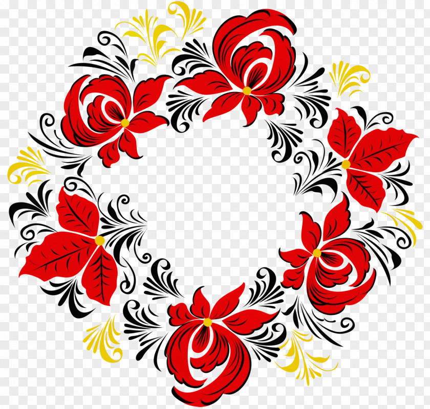 Sticker Heart Floral Design PNG