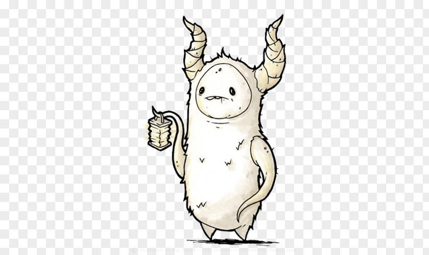 White Cute Claw Monster Drawing Illustration PNG
