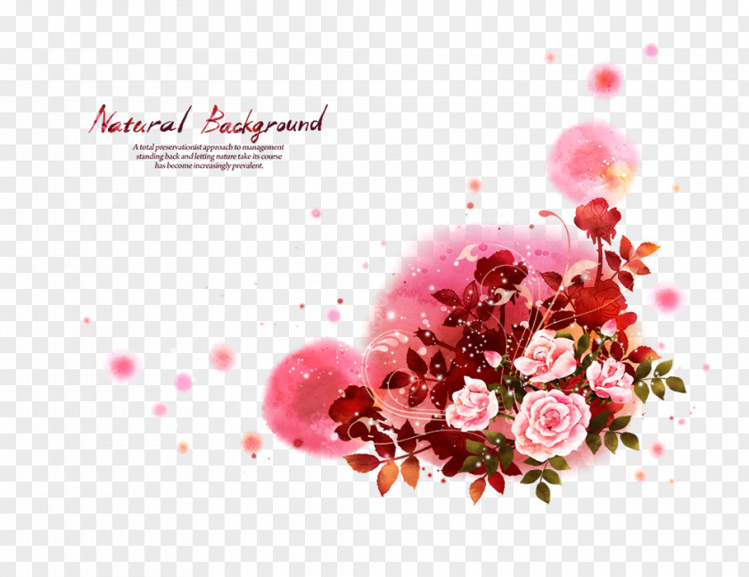 Rose Watercolor Flowers PSD Branch Design Element Beach Painting Flower PNG