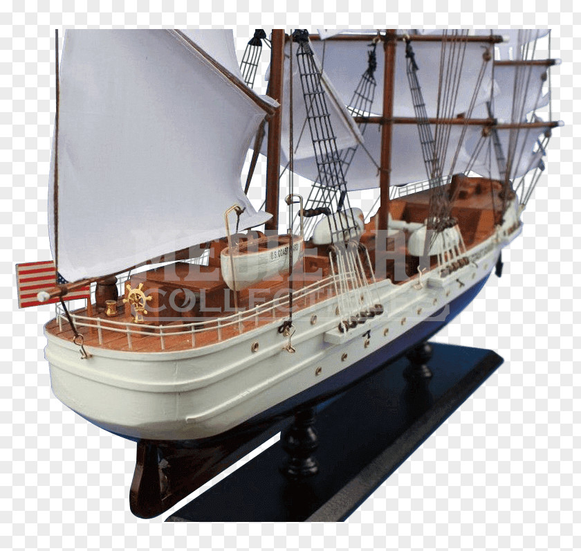 Ship Replica Brigantine Baltimore Clipper Schooner PNG