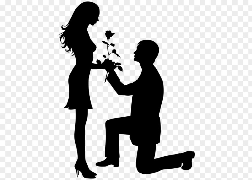 Silhouette Marriage Proposal Clip Art PNG