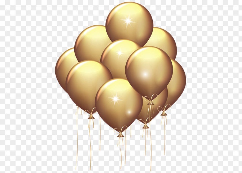 Balloon Gold Party Clip Art PNG