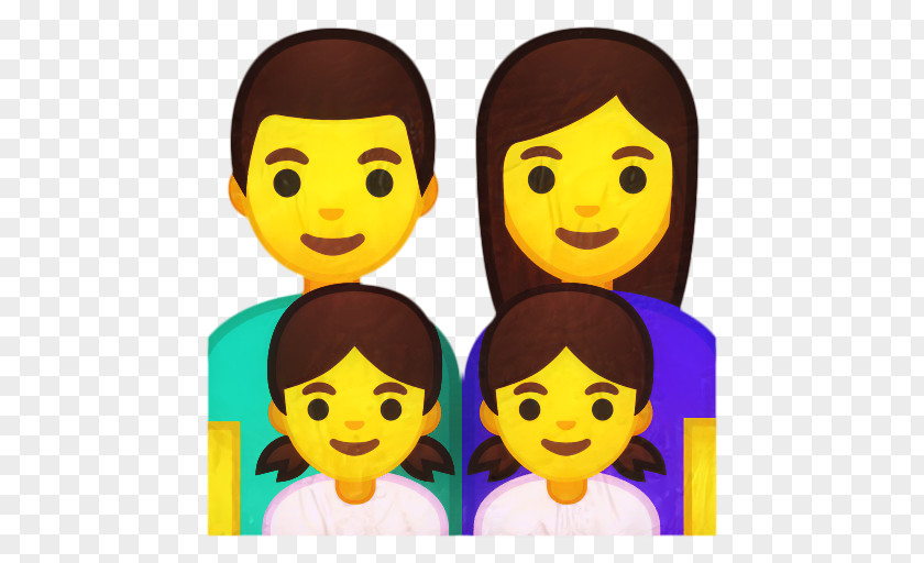 Black Hair Gesture Happy Family Cartoon PNG