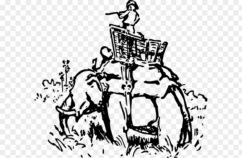 Elephant Ride Hunting Clip Art PNG